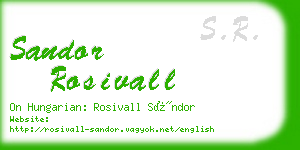 sandor rosivall business card